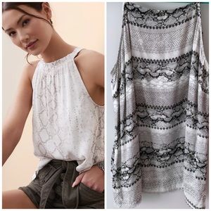 cloth & stone Lace-Up Back Snake Print Tank S